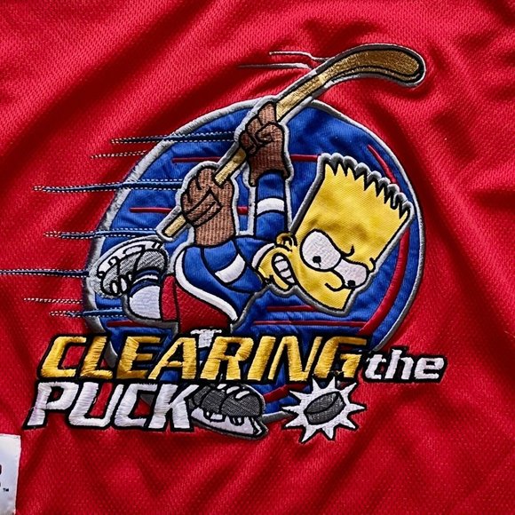 Bart Simpson Hockey Jersey 2006 youth Size Small Blue red white - Picture 3 of 7